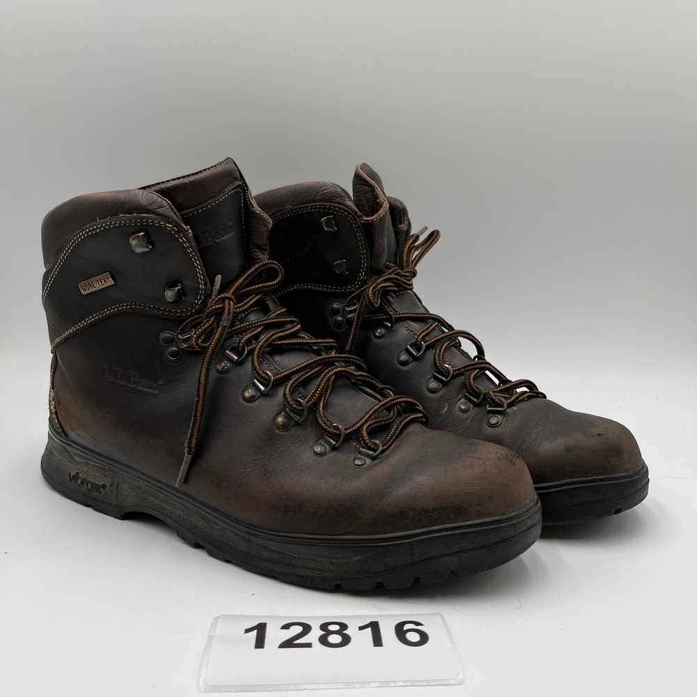 L.L. Bean Cresta GORE-TEX Hiking Boots Mens 13M Brown Leather Waterproof Vibram